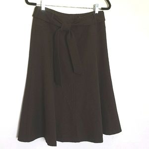 Grace Dane Lewis Brown Wool Blend Belted Skirt Size 6